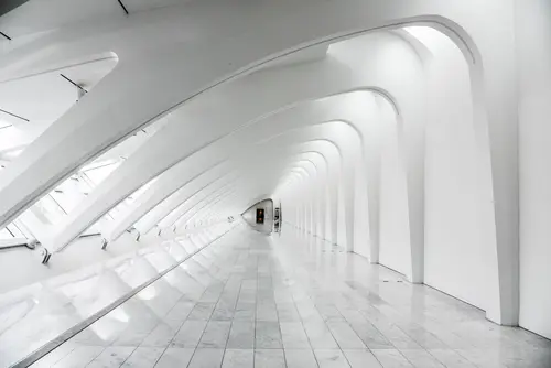 коридор, тоннель, абстракция, здания, арт,интерьер, белые, серые, светлые